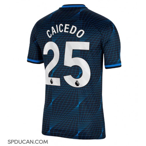 Muški Nogometni Dres Chelsea Moises Caicedo #25 Gostujuci 2023-24 Kratak Rukav